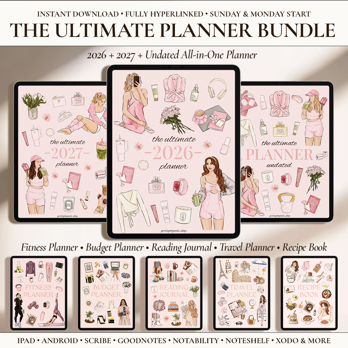 The Ultimate 2026-2027 Digital Planner Bundle | Productivity, Wellness ...