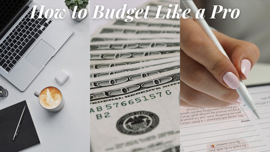 Workspace with laptop, coffee, and notes symbolizing taking control of your finances with a digital budget planner.