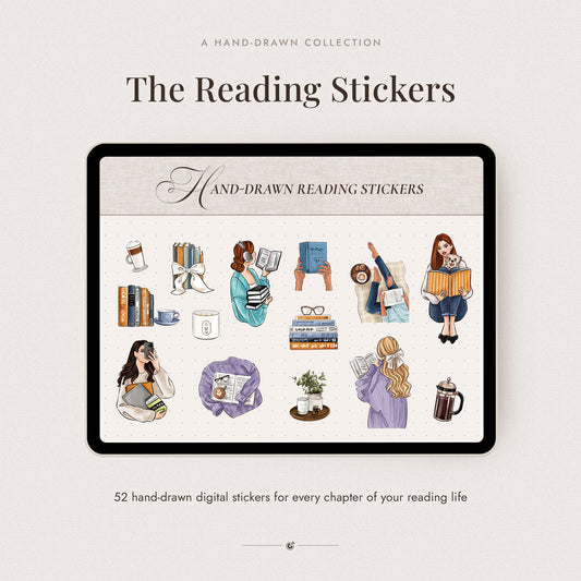 Digital Hand-Drawn Reading Stickers
