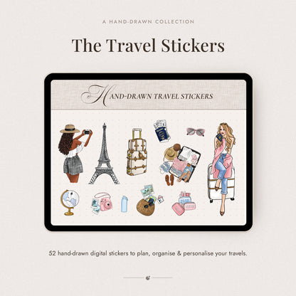 Digital Hand-Drawn Travel Stickers