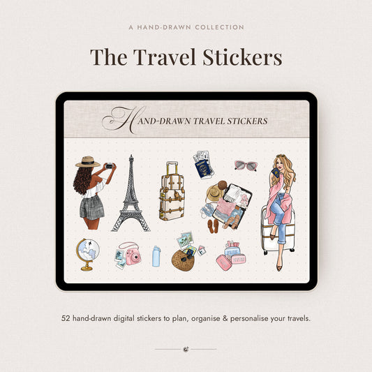 Digital Hand-Drawn Travel Stickers