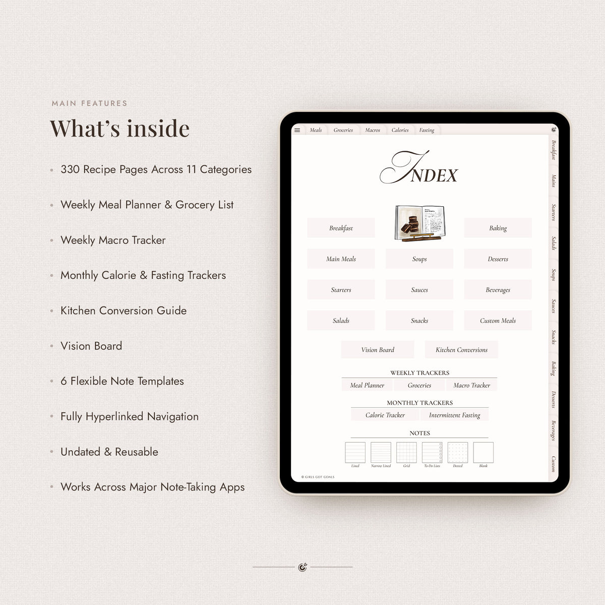 Digital Meal Planner & Recipe Book