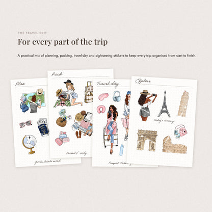 Digital Hand-Drawn Travel Stickers