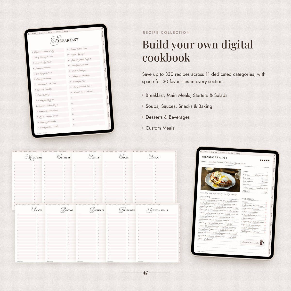 Digital Meal Planner & Recipe Book