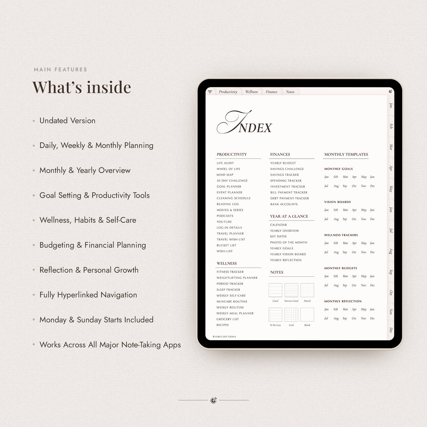 Undated Digital All-In-One Planner