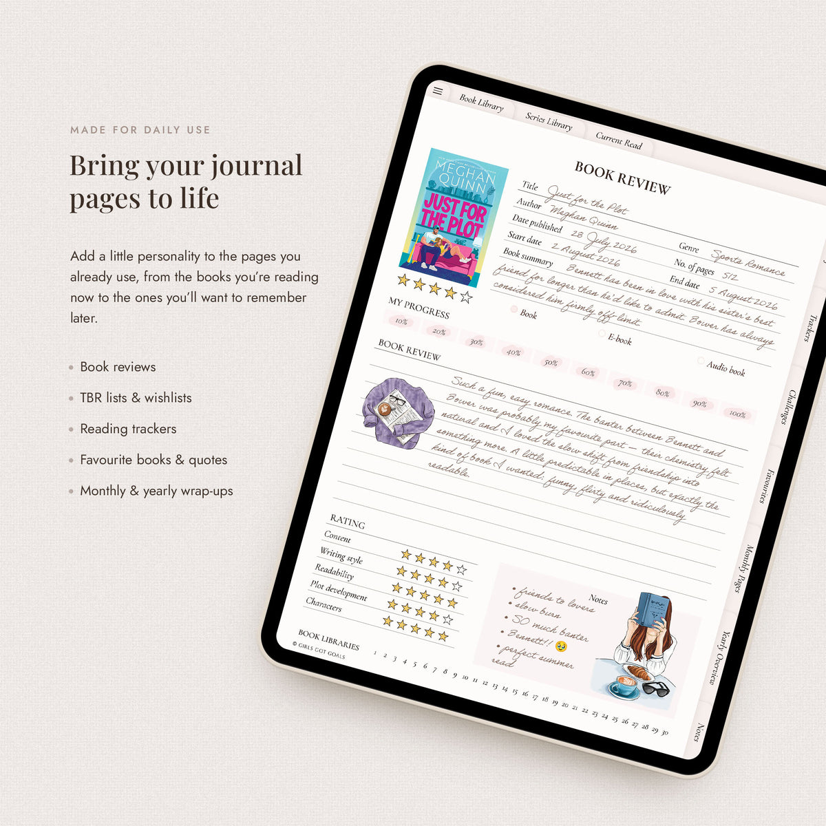Digital Hand-Drawn Reading Stickers