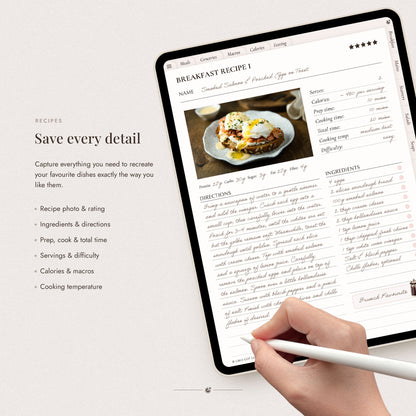 Digital Meal Planner & Recipe Book