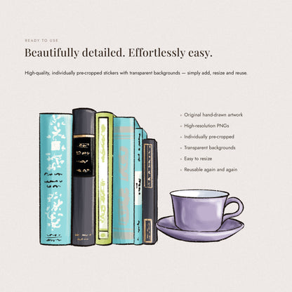 Digital Hand-Drawn Reading Stickers