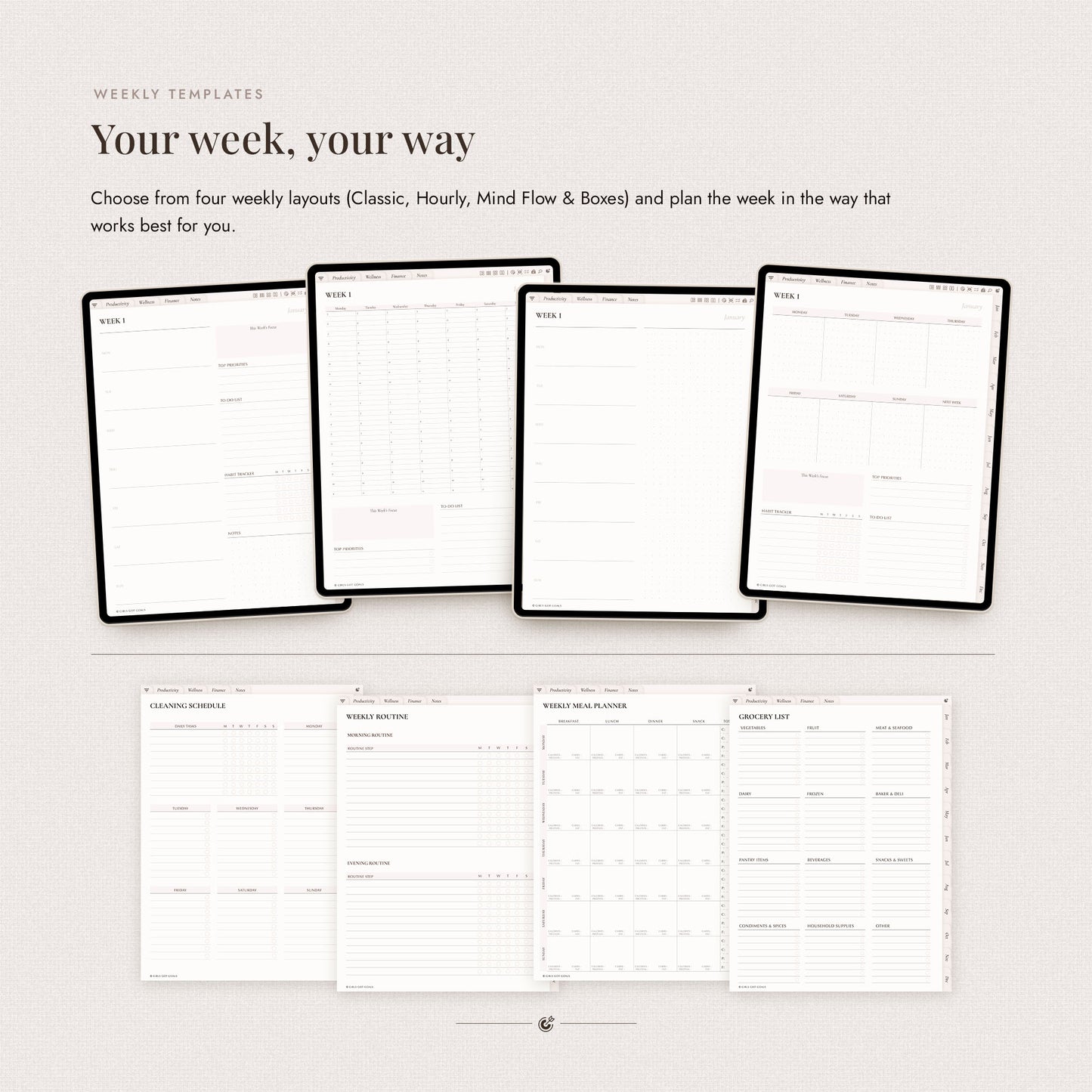 Undated Digital All-In-One Planner