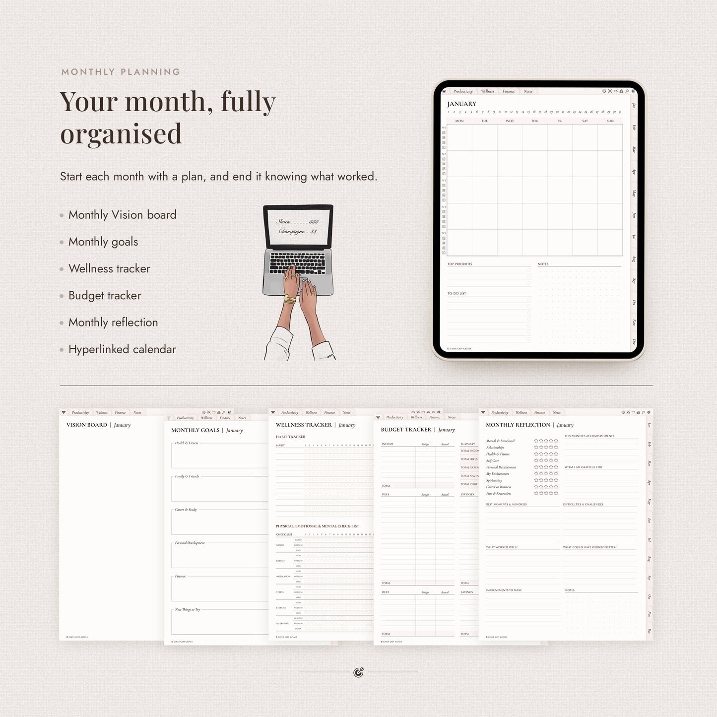 Undated Digital All-In-One Planner
