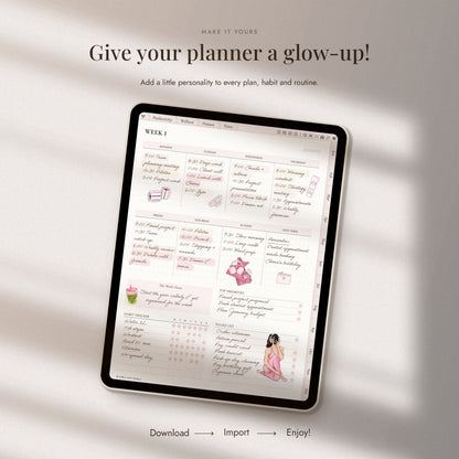 Digital Hand-Drawn Glow-Up Stickers