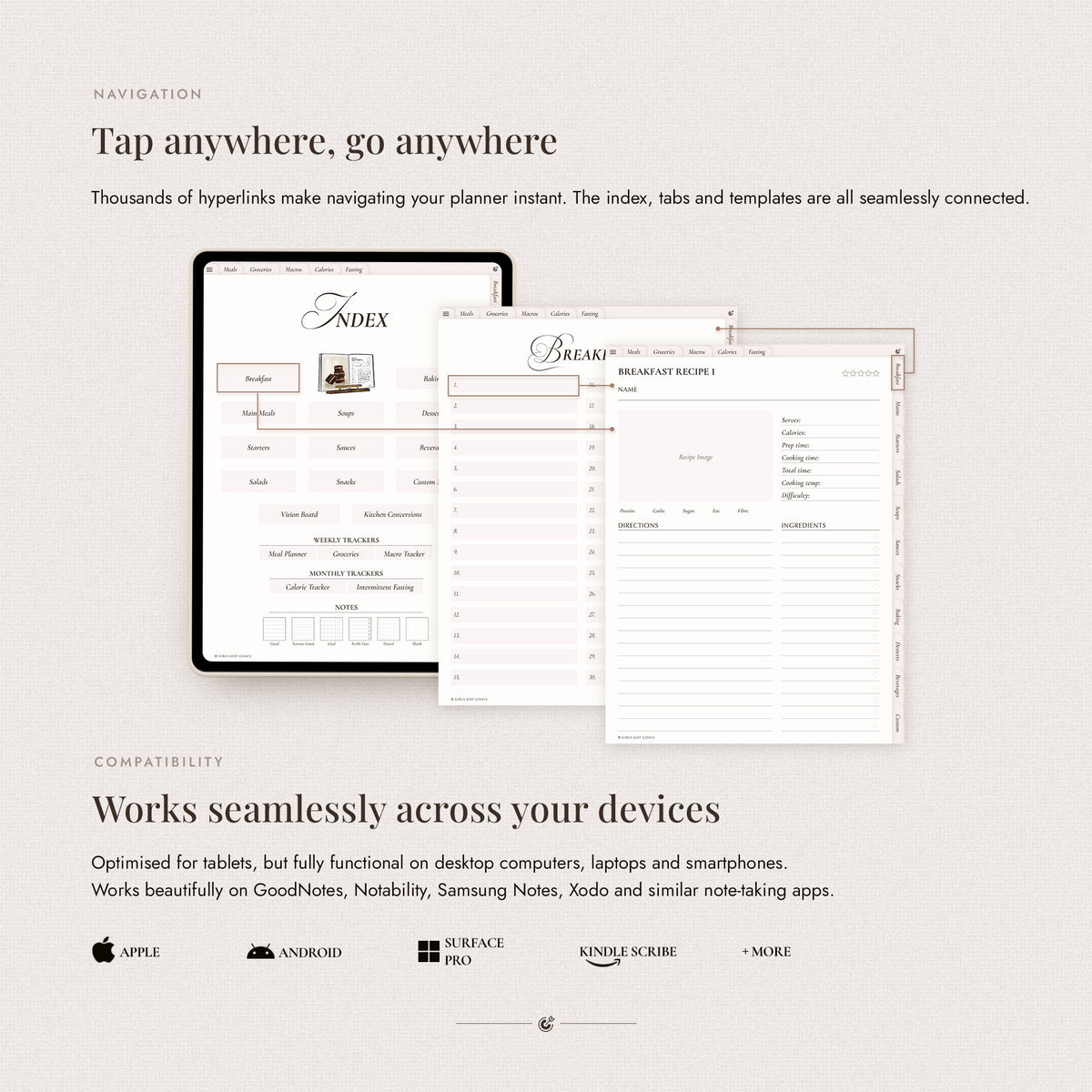 Digital Meal Planner & Recipe Book