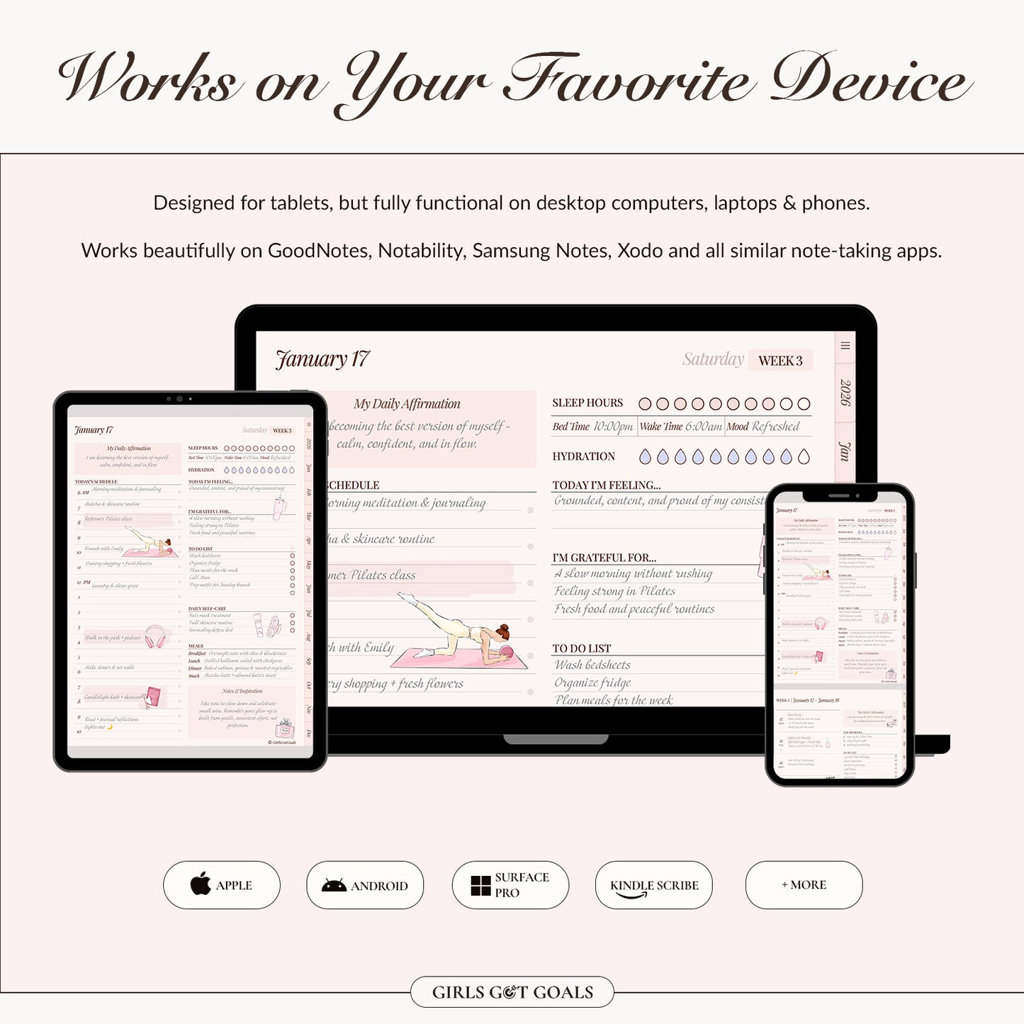 2026 + 2027 + Undated Digital Planner Bundle