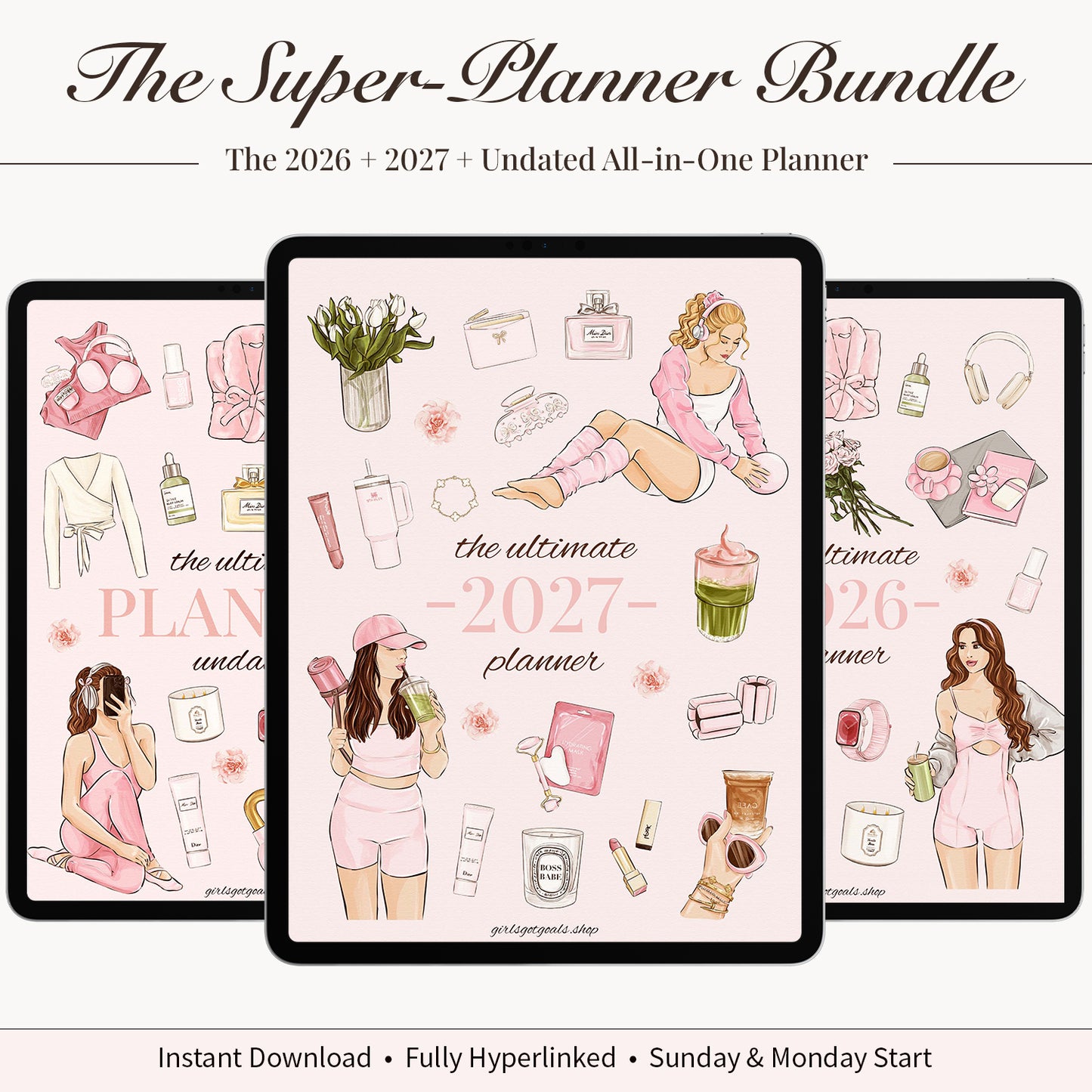 2026 + 2027 + Undated Digital Planner Bundle