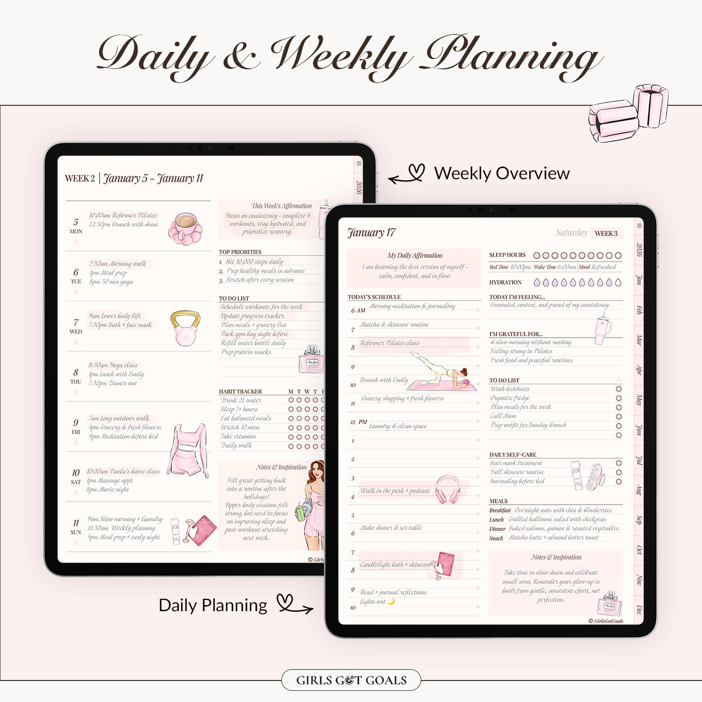 2026 + 2027 + Undated Digital Planner Bundle