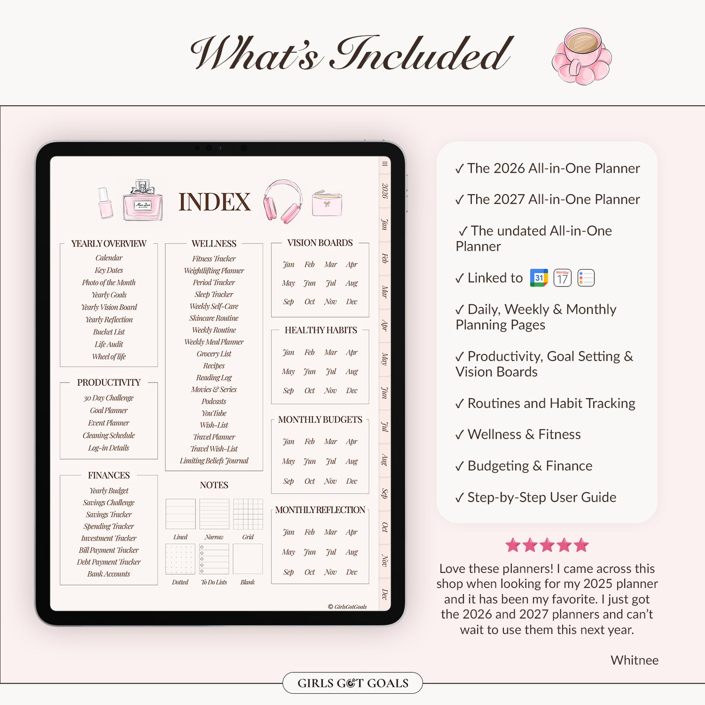 2026 + 2027 + Undated Digital Planner Bundle