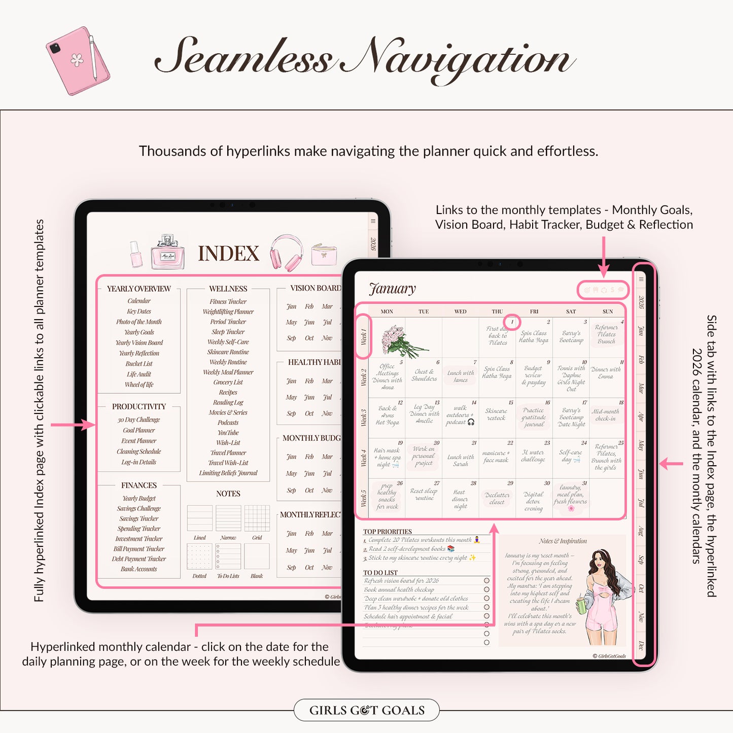 2026 + 2027 + Undated Digital Planner Bundle