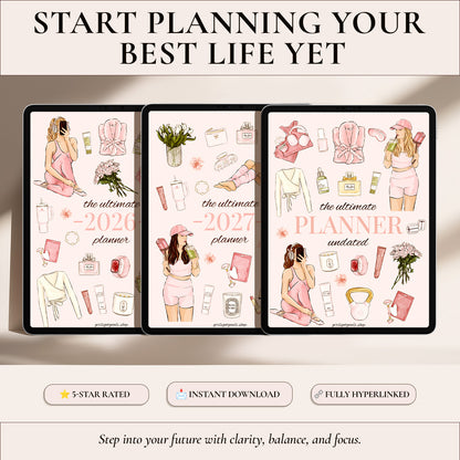 2026 + 2027 + Undated Digital Planner Bundle