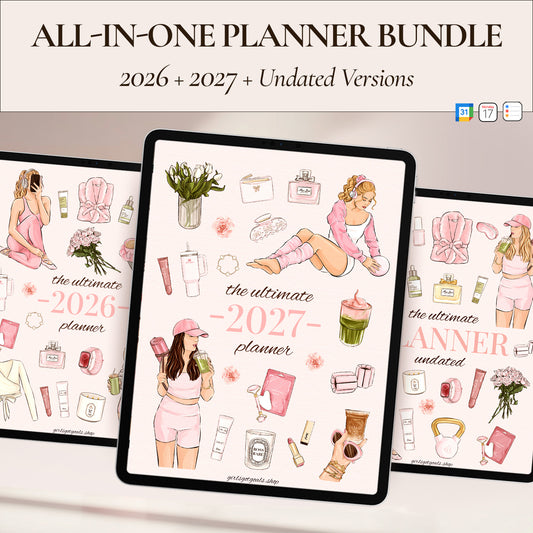 2026 + 2027 + Undated Digital Planner Bundle