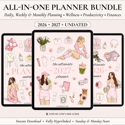 2026 + 2027 + Undated Digital Planner Bundle