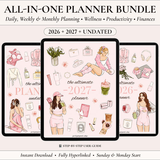 2026 + 2027 + Undated Digital Planner Bundle