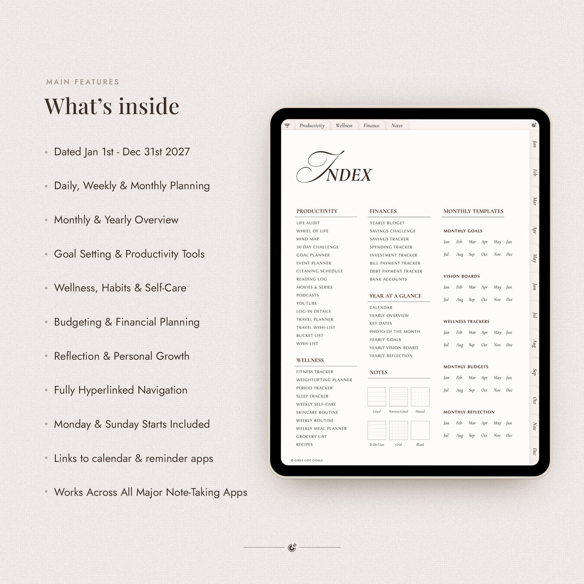 2027 Digital All-In-One Planner