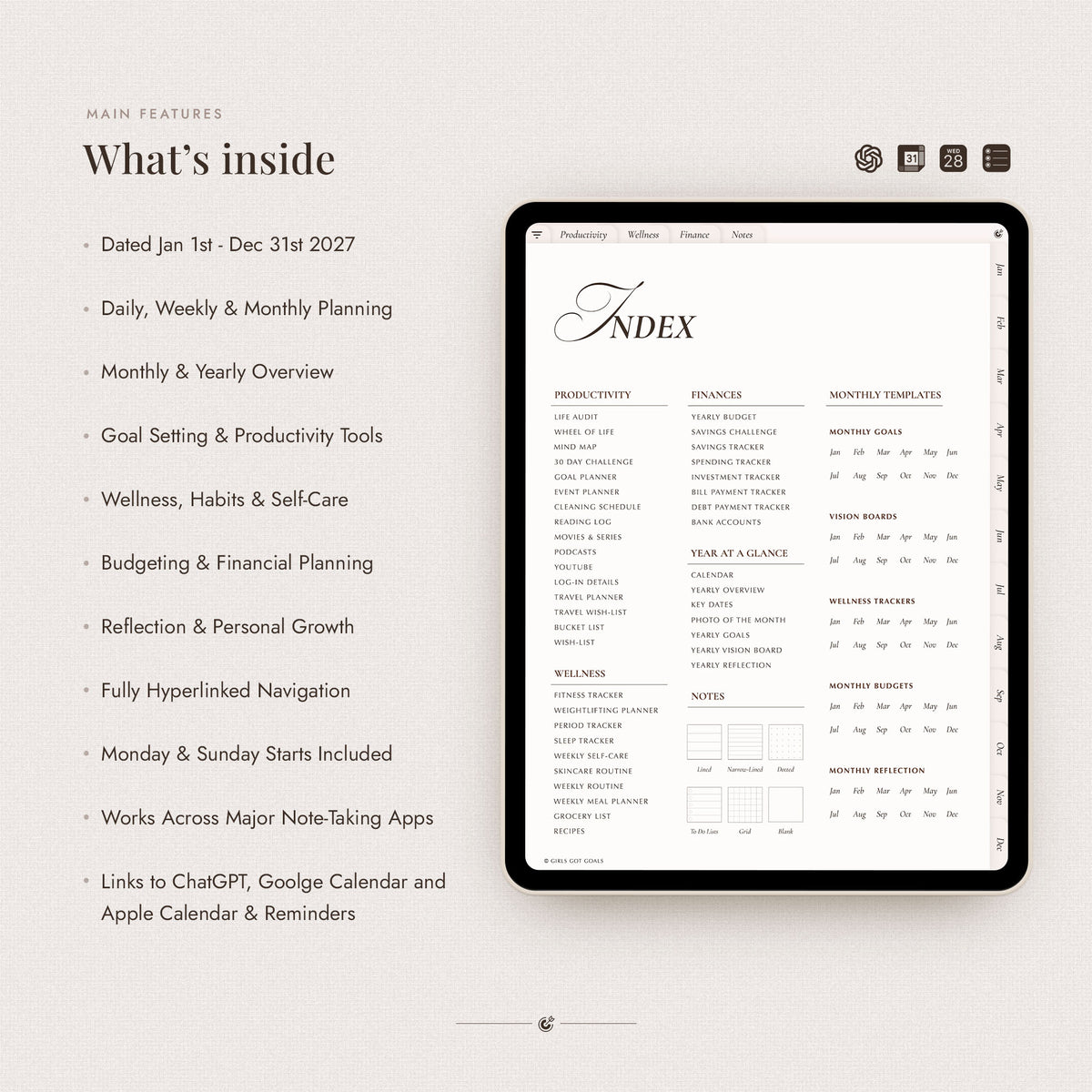 2027 Digital All-In-One Planner