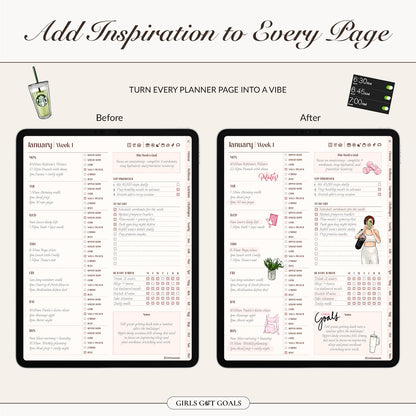 Digital Hand-Drawn Fitness Stickers