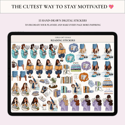 Digital Hand-Drawn Reading Stickers