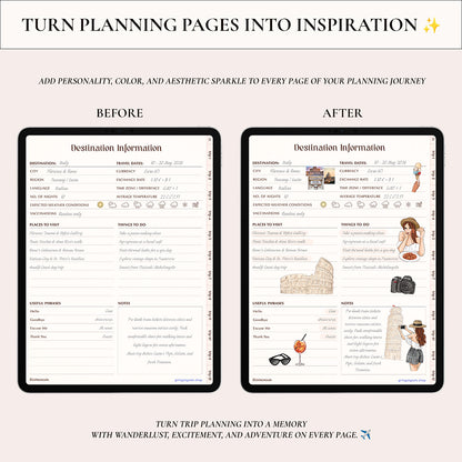 Digital Hand-Drawn Travel Stickers