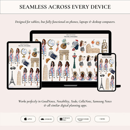 Digital Hand-Drawn Travel Stickers