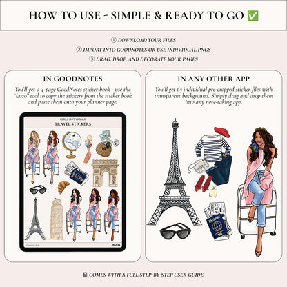 Digital Hand-Drawn Travel Stickers