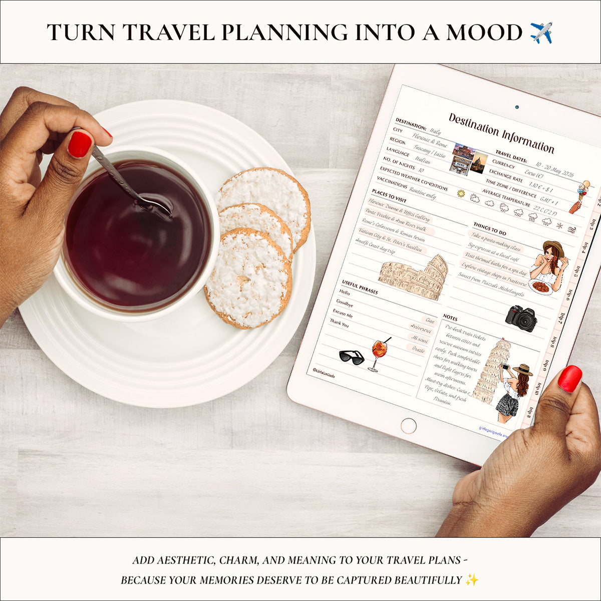 Digital Hand-Drawn Travel Stickers