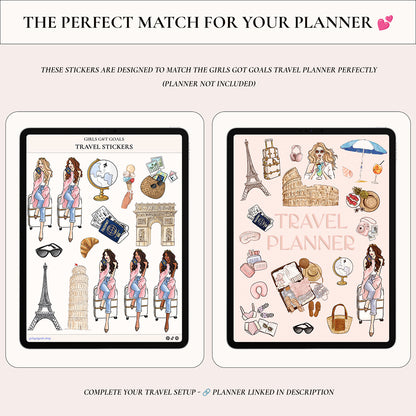 Digital Hand-Drawn Travel Stickers