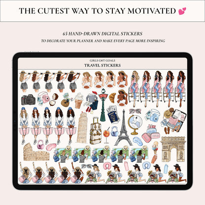 Digital Hand-Drawn Travel Stickers